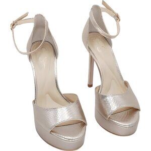 Jessica Simpson Sohilea Platform Strap Heels Champagne Metallic US 6M EU 36.5